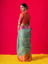 Blue Ganga Yamuna Muga Tissue Saree with Blouse Fabric